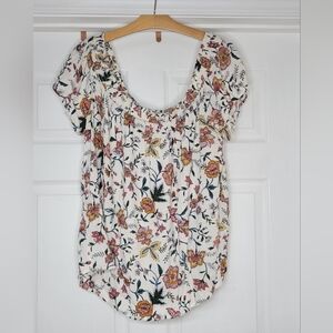 Old Navy Floral Print Off Shoulder Women's Top